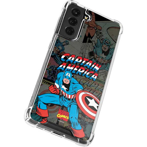 Marvel Classic Comics Captain America Vintage Galaxy S21 FE Clear Case